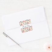 Eiffeltoren vlinder en Rozen Patroon Dank u Vierkante Sticker (Envelop)
