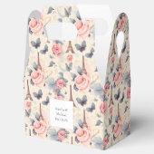 Eiffeltoren vlinder en Rozen patroonbruiloft Bedankdoosjes (Geopend)