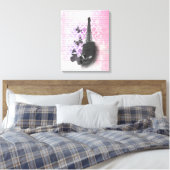 Eiffeltoren & vlinders canvas afdruk (Insitu (Slaapkamer))