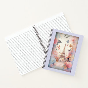 Eiffeltoren Vlinders en Bloemen Notitieboek