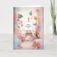 Eiffeltoren Vlinders en bloemen Valentijns