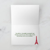 Eiffeltoren Vrolijk Kerstmis Rood & Groen Kerstfee Feestdagen Kaart (Binnen)