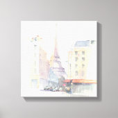 Eiffeltoren | Waterverf Parijs Canvas Afdruk (Voorkant)