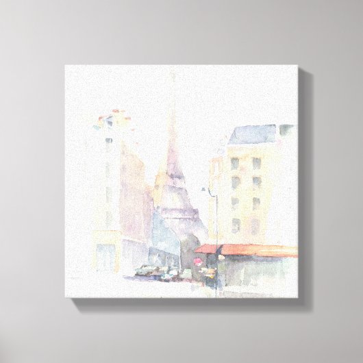 Eiffeltoren | Waterverf Parijs Canvas Afdruk (Voorkant)