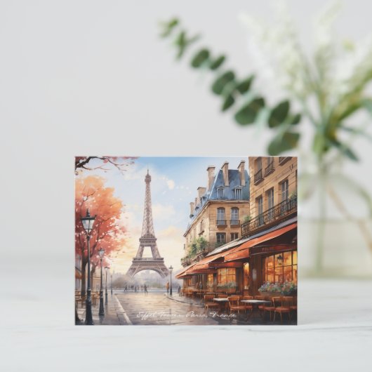Eiffeltoren Waterverf Parijs Frankrijk Reiskunst Briefkaart (Staand voorkant)