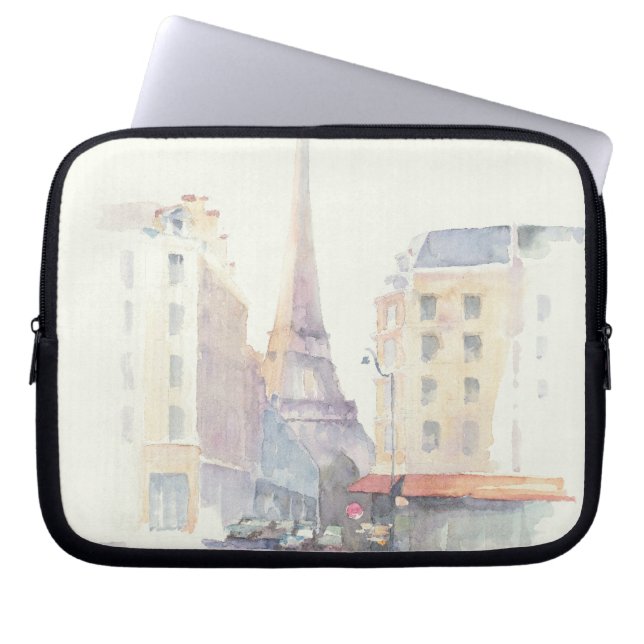 Eiffeltoren | Waterverf Parijs Laptop Sleeve (Voorkant)