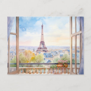 Eiffeltoren Waterverf Schilderij Paris Travel Art Briefkaart