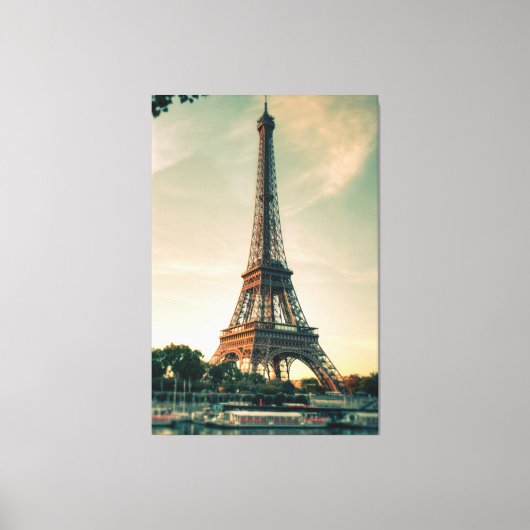 Eiffeltoren werpt kussen op canvas afdruk (Voorkant)