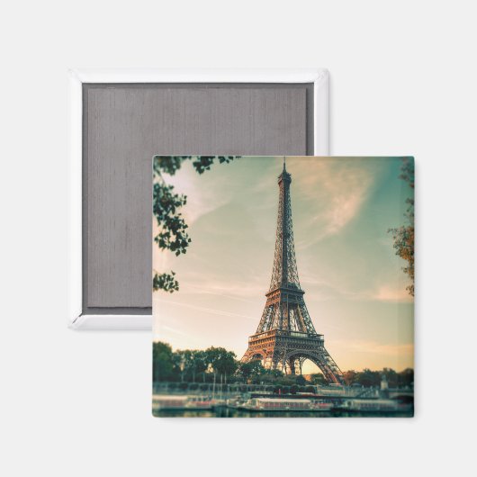 Eiffeltoren werpt kussen op magneet (Voorkant / Achterkant)
