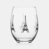 Eiffeltoren Wijnglas Zonder Voet (Achterkant)