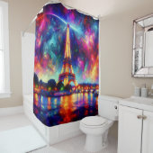 Eiffeltoren: zonsondergang aan de Seine Douchegordijn (In situ)