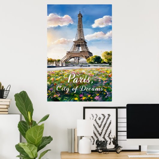 Eiffeltoren Zonsopgang in Parijs Poster (Thuiskantoor)