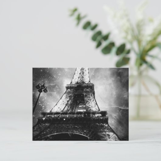 Eiffeltoren, zwart en wit briefkaart (Staand voorkant)