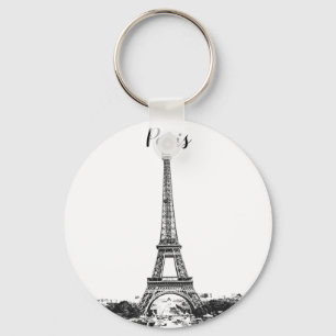 Eiffeltoren zwart-wit sleutelhanger