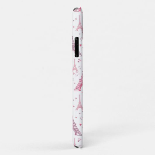 Eiffeltorens en gepersonaliseerde harten Case-Mate iPhone case (Achterkant/rechts)