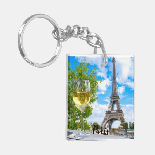 Eiffeltorenschotglas Sleutelhanger (Voorkant Links)
