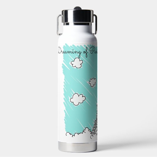 Eiffeltower - aangepaste naam waterfles (Voorkant)
