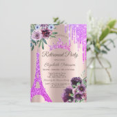 Eiffeltower, Drivers, Violet Flowers Retirement Kaart (Staand voorkant)