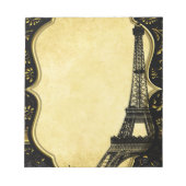 Eiffeltower Gold en zwarte elegantie Notitieblok (Voorkant)