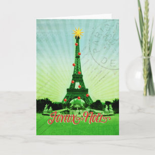 Eiffeltower - kerstcollage feestdagen kaart