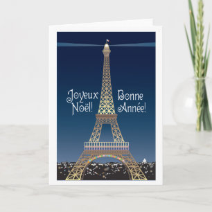 Eiffeltower - kerstWenskaart Feestdagen Kaart