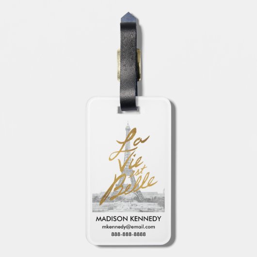 Eiffeltower met Gold-certificering Bagagelabel (Achterkant verticaal)