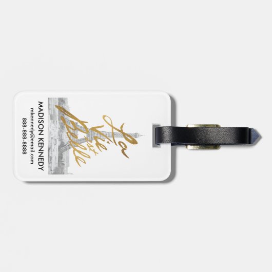Eiffeltower met Gold-certificering Bagagelabel (Achterkant horizontaal)