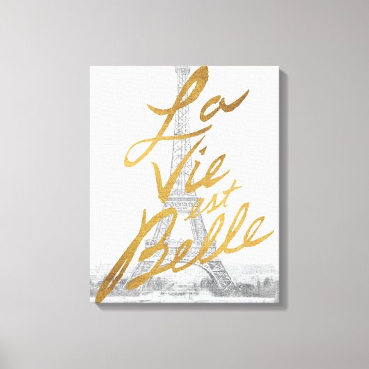 Eiffeltower met Gold-certificering Canvas Afdruk (Voorkant)