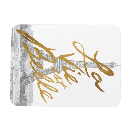 Eiffeltower met Gold-certificering Magneet (Horizontaal)