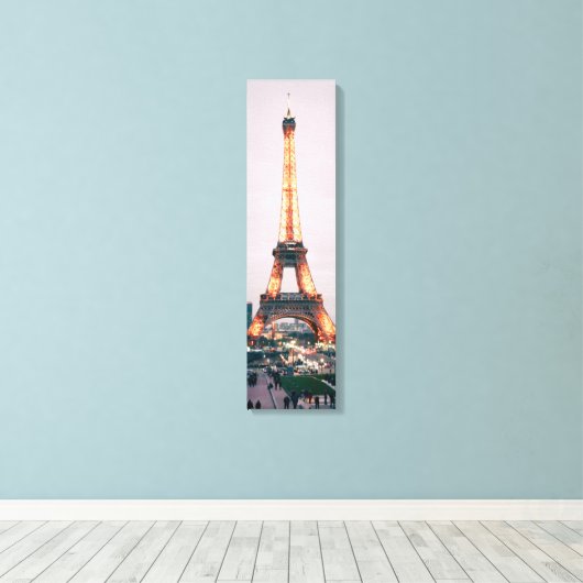 Eiffeltower met lichtverticaal canvas (Insitu (Houten vloer))
