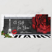 Eiffeltower Roos voor kerstcadeaubon voor Salon (Voorkant / Achterkant)