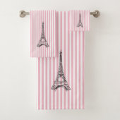 Eiffeltower Stripe Bath-handdoekset Bad Handdoek (Insitu)