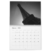 Eiffeltower voor zwart-wit Parijs Kalender (Feb 2026)
