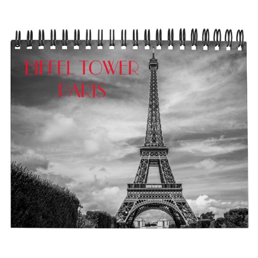 Eiffeltower voor zwart-wit Parijs Kalender (Hoes)