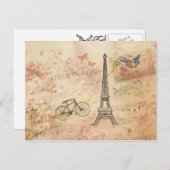 Eiffeltowerkunst Briefkaart (Voorkant / Achterkant)