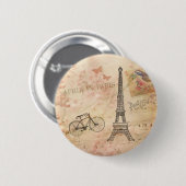 Eiffeltowerkunst Ronde Button 5,7 Cm (Voorkant /achterkant)
