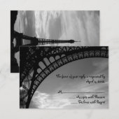 Eiffeltowerreactiekaarten RSVP Kaartje (Voorkant / Achterkant)
