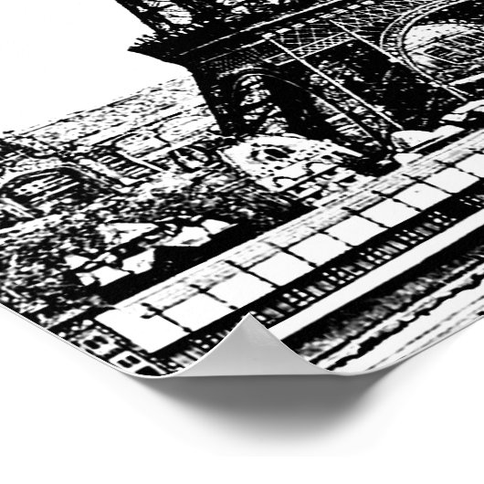 Eiffeltowertekening 19e eeuw poster (Hoek)