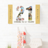 Eigen 21ste verjaardag Neutrale foto-collage parti Spandoek (Insitu)