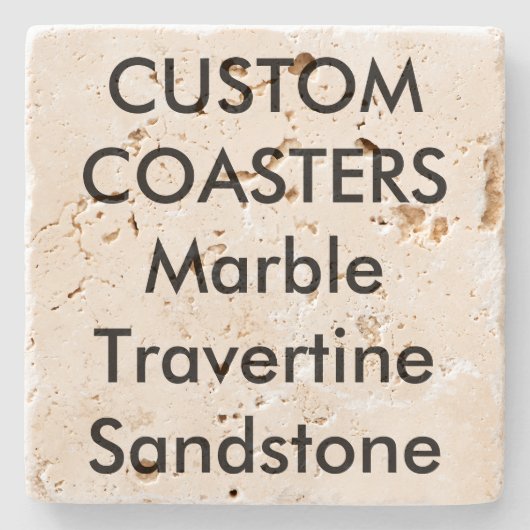 Eigen 4-inch echte Stone Travertine Onderzetters C (Voorkant)