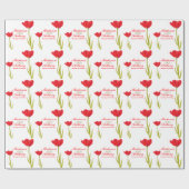 Eigen aangepast snijpad voor rode tulp cadeaupapier (Vlak)