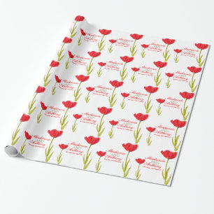 Eigen aangepast snijpad voor rode tulp cadeaupapier