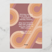 Eigen Abstracte golven voor het herstellen van gol Folie Feestdagenkaart (Achterkant)