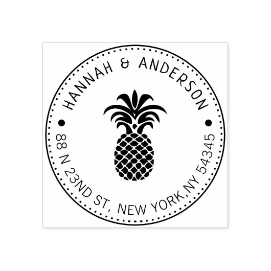 Eigen adres Stempel, ananas Rubber Stamp Rubberstempel (Afrduk)