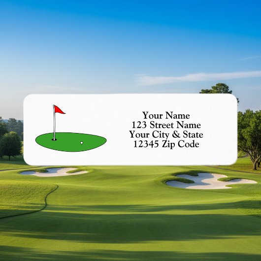 Eigen adreslabels met golfgroene logo etiket