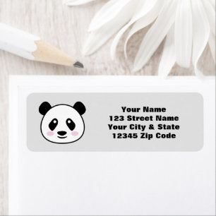 Eigen adreslabels met schattig panda-beer etiket