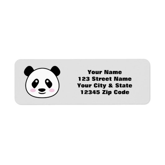 Eigen adreslabels met schattig panda-beer etiket (Voorkant)