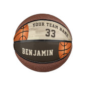 Eigen afspeelteam nummer houten verdieping basketbal (Voorkant)