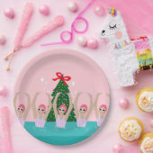 Eigen artistieke zwemmers Illustratie Kerstmis Papieren Bordje (Feest)