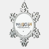 Eigen artsenassistent PA-waardetoesaus Tin Sneeuwvlok Ornament (Rechts)